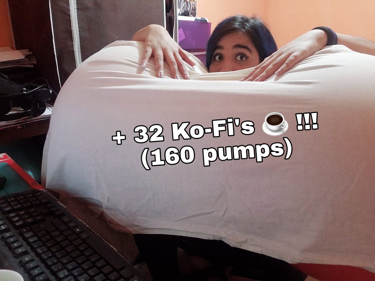 AlexaBalloon's tweet photo. Total so far: 873 pumps!
THANK YOU SO MUCH!

None of my clothes actually fit me at this moment so i had to improvise a lot to actually show my gigantic balloon boobs now! 🎈🎈
The day is almost finishing but we can set a new goal.

Let's go for  1K pumps! 
LAST UPDATE: 00:00 EDT! https://t.co/mOyoiJfAFD