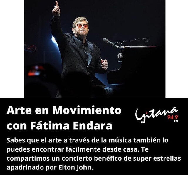 fatimaendaraec's tweet image. La música es un sinónimo de arte, te invitamos a conectarte con el concierto benéfico de super estrellas apadrinado por Elton John. Puedes conocer más en el siguiente enlace: abc.es/cultura/musica…
 #QuedateEnCasa #radiogitana #solograndesexitos #quito #ecuador