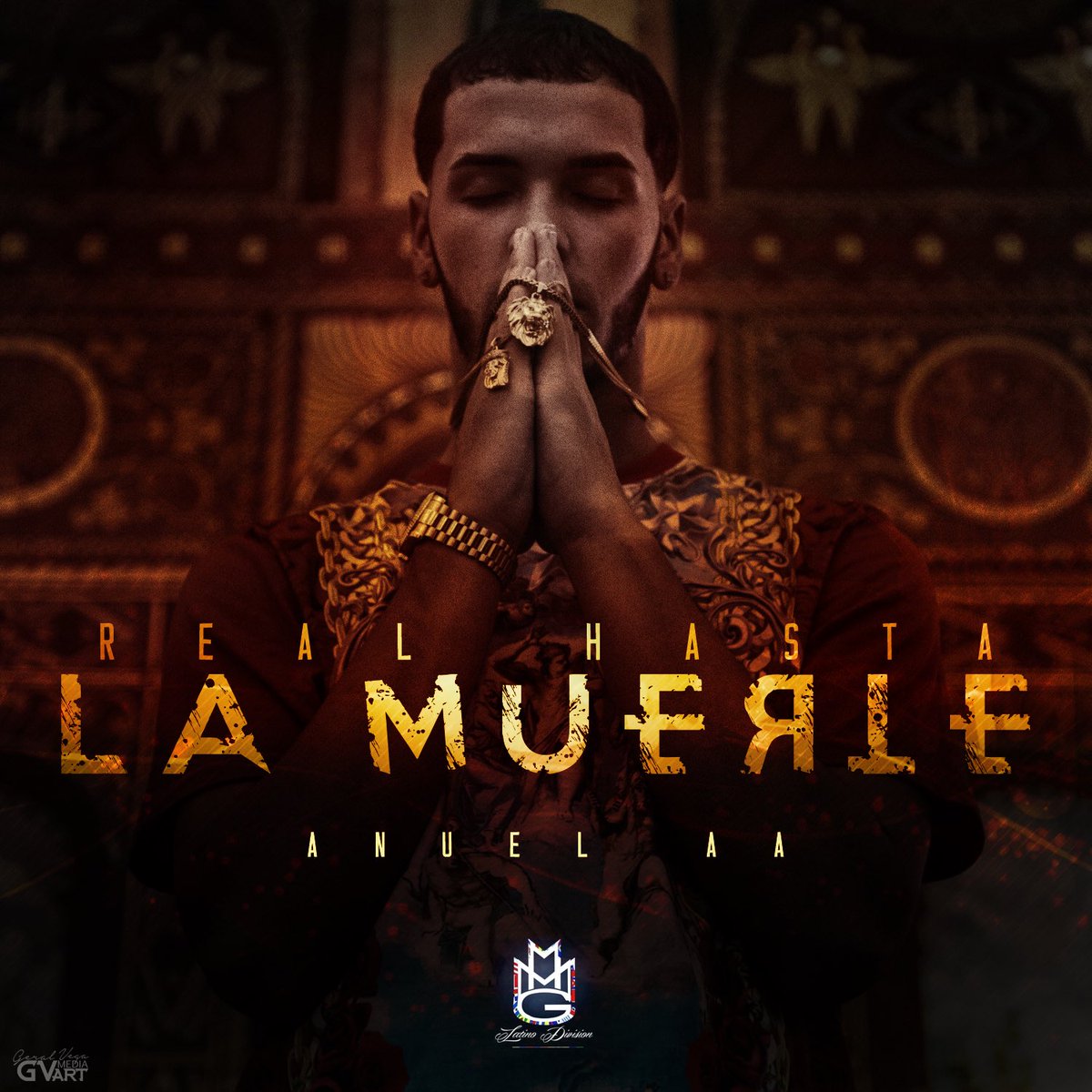 GVMediaArt's tweet photo. Uno de mis trabajo favorito pal brother @Anuel_2bleA en sus comiezo EL PRIMER COVER DE #RealHastaLaMuerte DIMELO BRO @Anuel_2bleA https://t.co/mJpH99hXiL