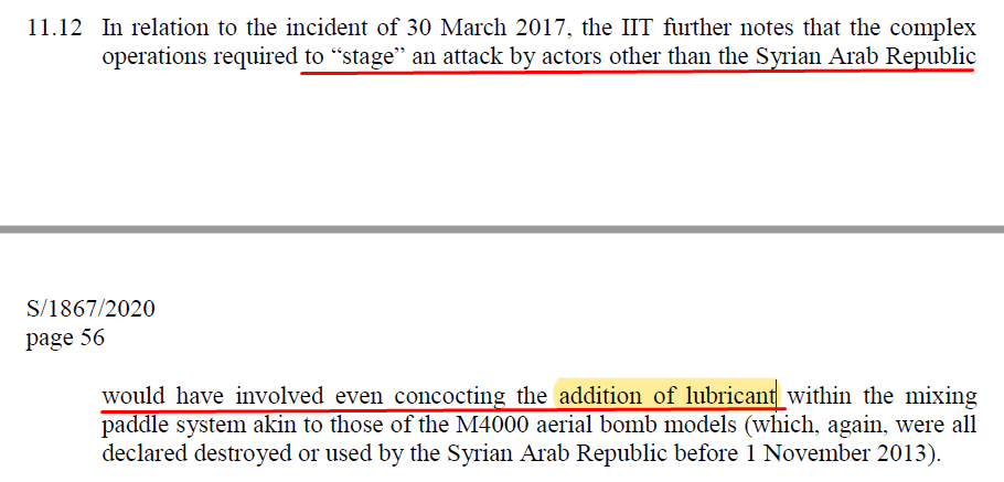 And then there's another 'evidence': lubricant in the crankcase. It seems the IIT is saying that this clutch would've been lubricated if it wasn't for and shortly before mixing sarin.But wouldn't you lubricate a clutch at manufacture?