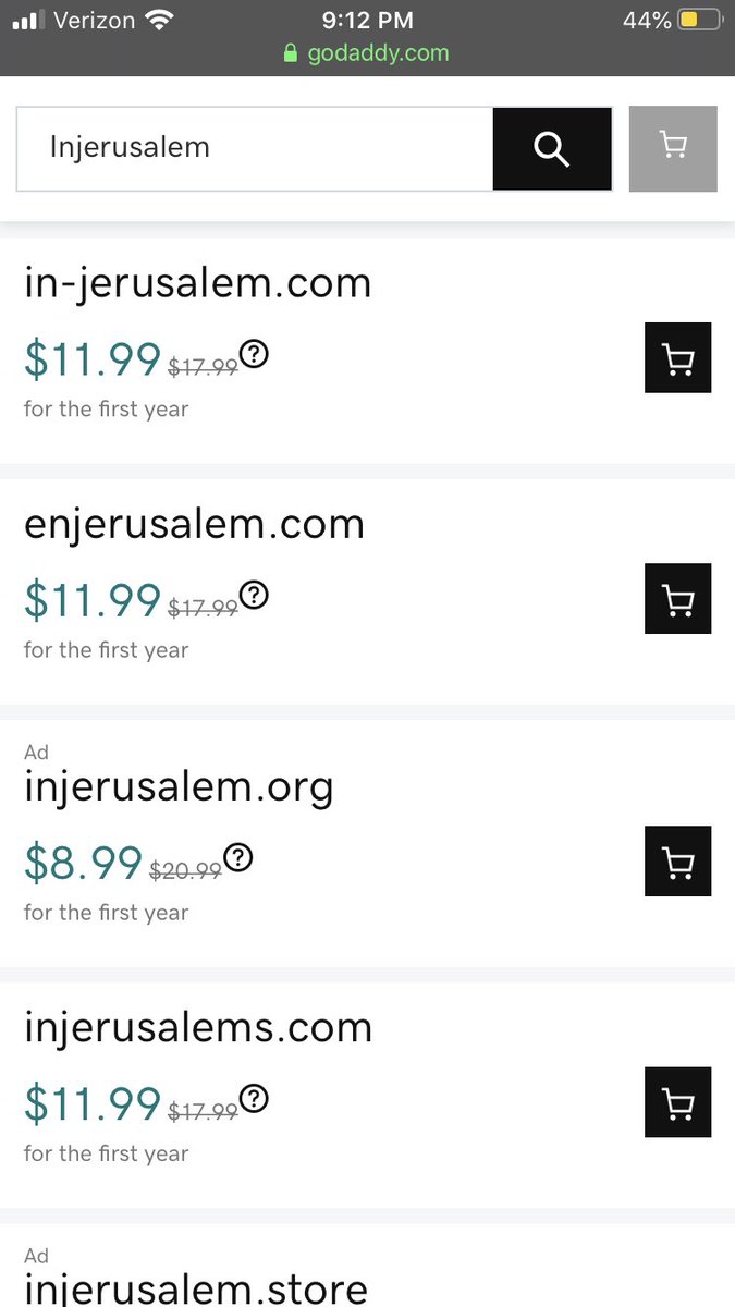 ItsBrimeTime's tweet photo. Did a quick Godaddy search after participating in my family’s first Zoom-hosted Passover Seder. Not trying to be overly-pessimistic about what the wold will look like this time next year, but $11.99 is a damn bargain! https://t.co/YchPHD46v1
