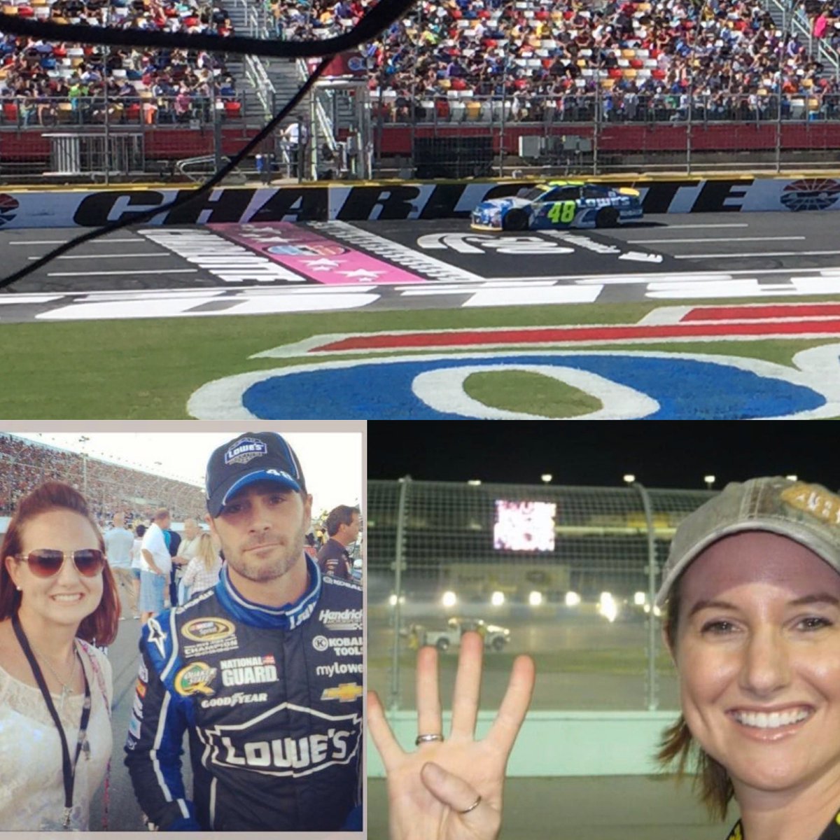 74Crush's tweet photo. @allyracing @JimmieJohnson Before 4/8 #JimmieJohnsonDay is over here’s a few of my fav #48 memories! Watching a win Charlotte, meeting him in Daytona, and watching Championship #4 in Homestead! @JimmieJohnson https://t.co/6rdufR751p
