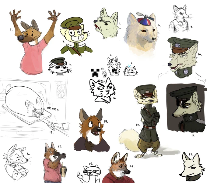 the result of me trying to draw in as many styles as I can think of 