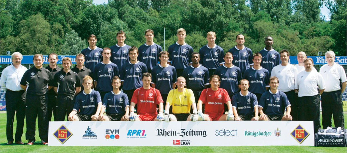 O TuS Koblenz estreou na trigésima terceira edição da 2. Bundesliga, o clube situado na região da Renânia-Palatino jogou por quatro vezes, a última na temporada 2009-10. No momento vem disputando a Oberliga Rheinland-Pfalz/Saar, a quinta divisão alemãFoto: Kicker