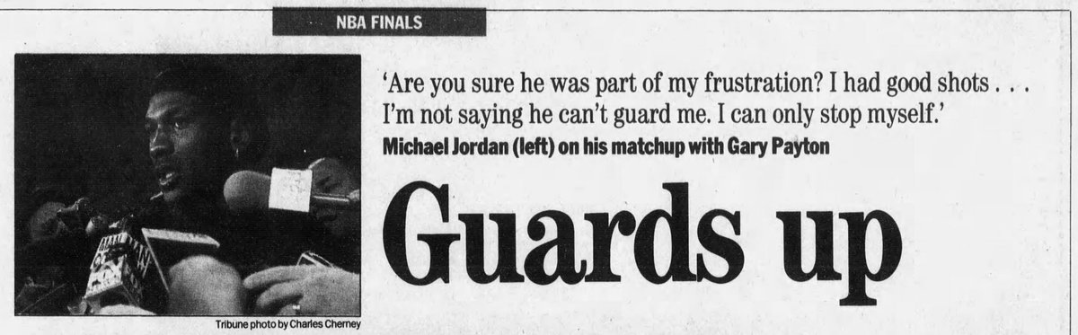 For his part, MJ maintained that he was merely struggling, independent of Payton. But Jordan and the Bulls had another rough game all around in Game 5, and the series went back to Chicago.