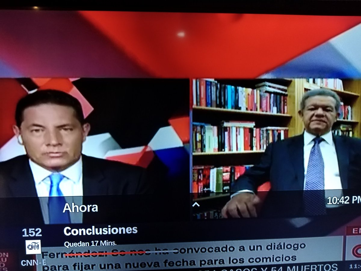 LeonorZacarias's tweet photo. Programa de lujo!...El afamado periodista @soyfdelrincon entrevista al más completo líder dominicano @LeonelFernandez!.. #ConclusionesCNN @CNNEE #LeonelEnConclusionesCNN #leonelpropone #COVIDー19 https://t.co/X12WiHzPTn