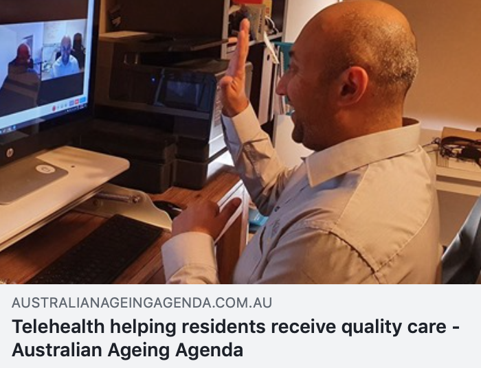 AgencyBayside's tweet photo. Telehealth is already improving how  24 GP's are delivering care to the 70 aged care facilities and 2,000 patients 
Last weekend four doctors prevented 30 locum visits and 10 unnecessary hospital admissions by using #telehealth by @collabcareaus:  Dr Patel said. @agedcaregp https://t.co/PgIGZ0ZU68
