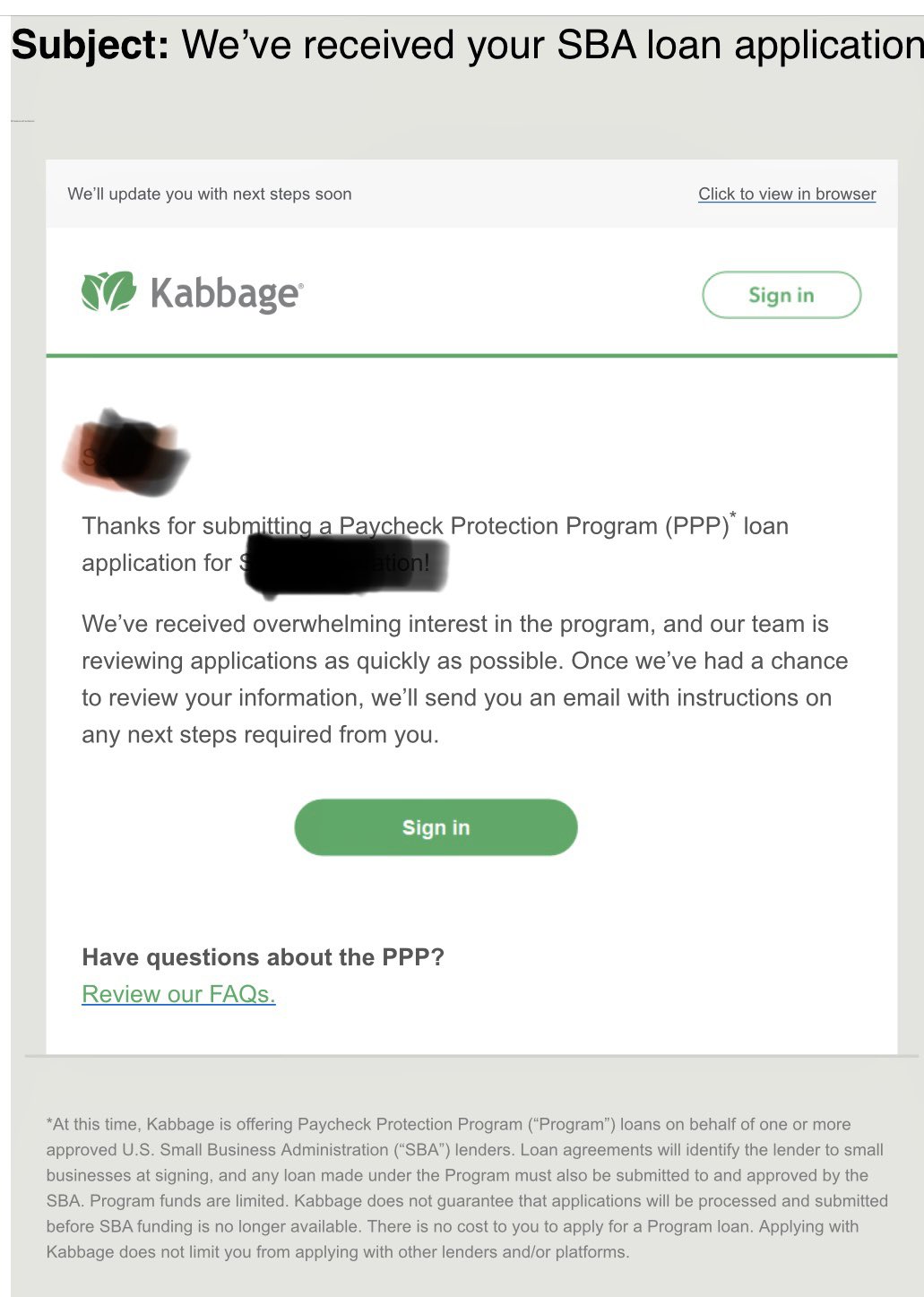 Kabbage ppp loan outlet