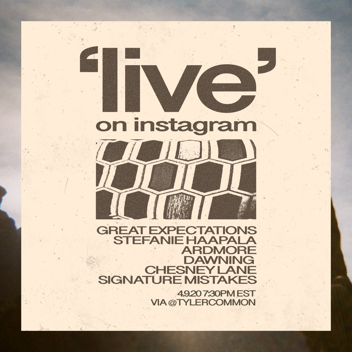 noveltysongs's tweet photo. going “live” on my IG tomorrow night again to perform some songs.

joining me are some talented friends. 7:30pm EST, hope you’ll tune in.  

feat. @gr8xpect8ns, @StefanieHaapala, @ardmoremi, @DawningBand, @chesneywalters and myself (@SigMistakes). https://t.co/KBr3Tm9uhL