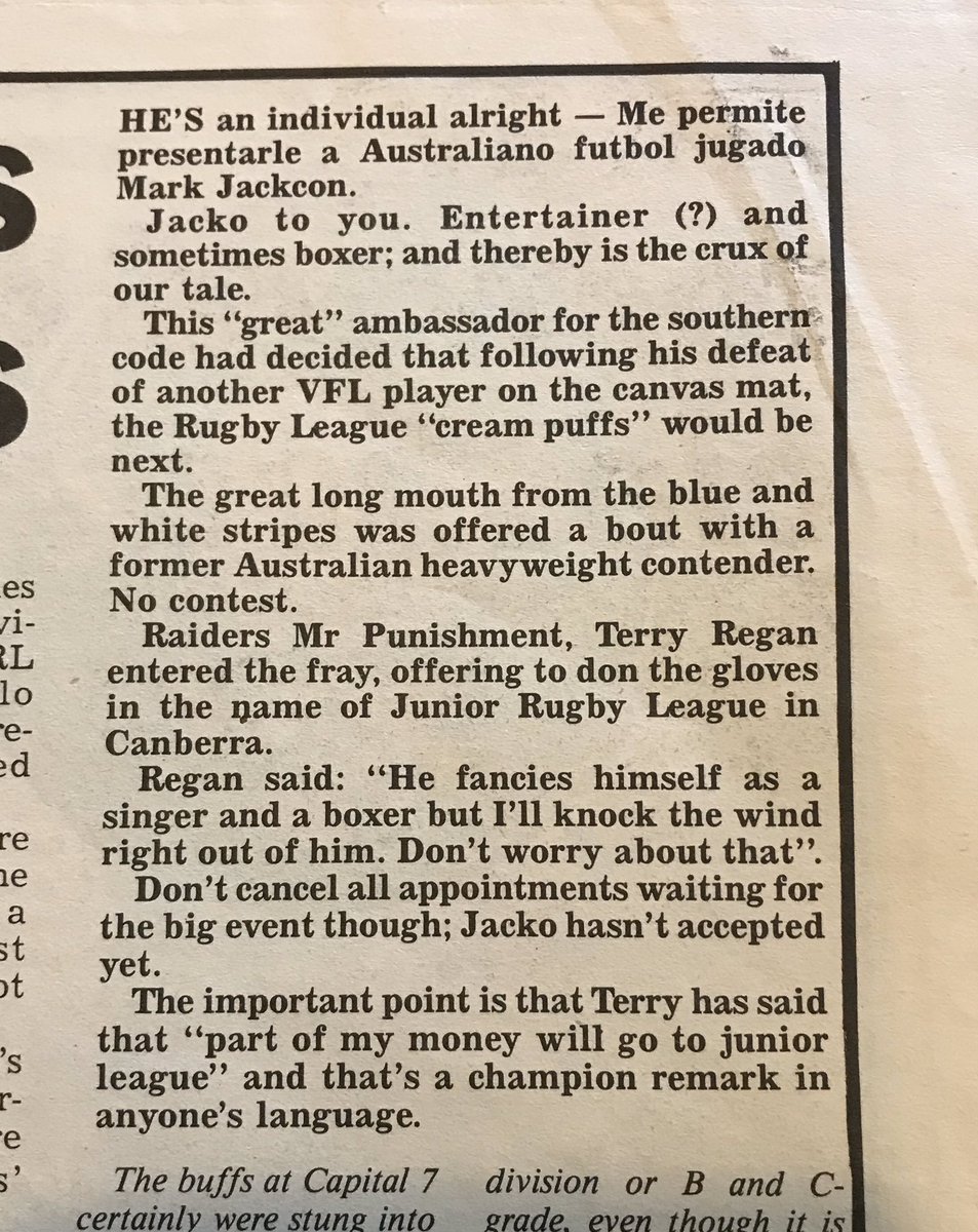 JNBuffier's tweet photo. I’m assuming that this fight didn’t take place?
Surely I’d remember it.
Excerpts from “The Raider” (Vol.1 No.5 - May 16, 1985)
#BuffsStuff https://t.co/DQBIknvMUY