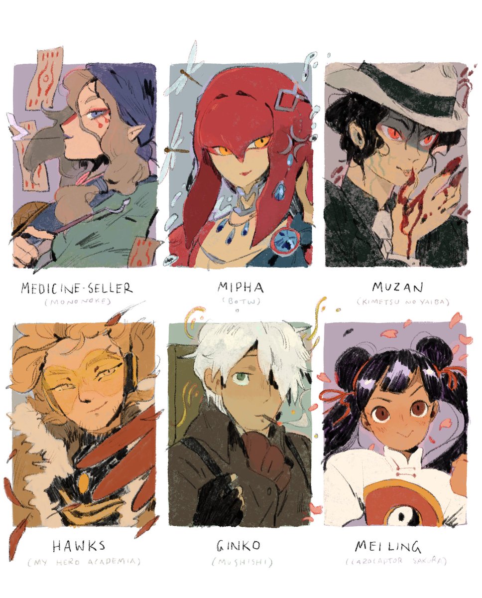 my #6fanarts! Thanks so much for the suggestions everyone- there were still more I'd love to do so hopefully I'll have time for another one soon!