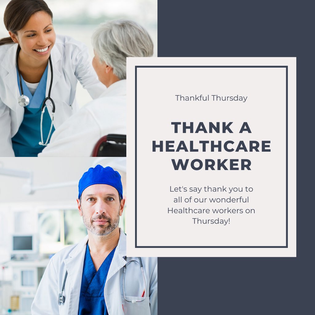 StucoEAHS's tweet photo. Join us tomorrow for Thankful Thursday, when we thank all of the WONDERFUL Healthcare workers in our lives! 
👩‍⚕️ 👨‍⚕️ 
#VirtualSpiritWeek https://t.co/VRAxAukuCy