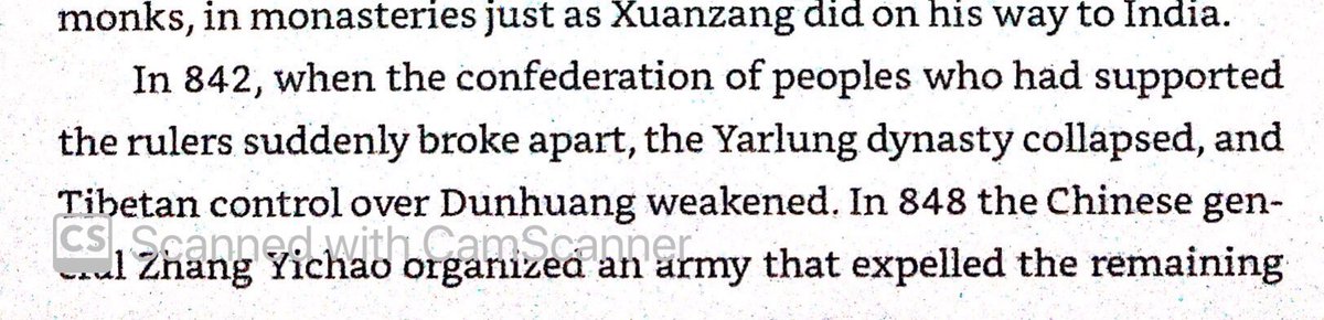 A Chinese general reconquered Gansu in 848 in name of Tang, but he was independent of the weak dynasty. He spent years successfully warring with Tibet. He was succeeded by various blood & marriage relations until the Uyghurs invaded Gansu in 1002.