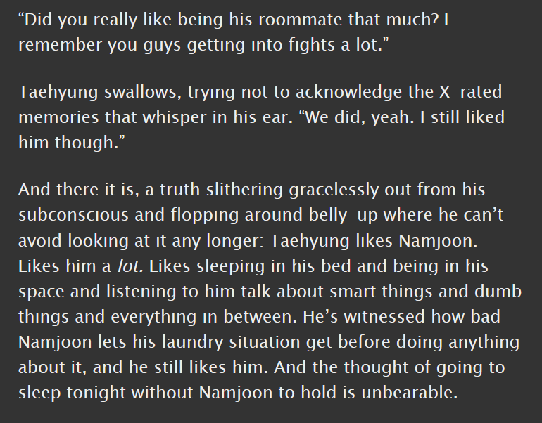vmon, e, 7.7k || canon compliant, fwb, roommate bickering as foreplay || vmon's passive aggressiveness but also genuine joy in one another are both so good, and so beautifully and concisely represented in this fic UGH  https://archiveofourown.org/works/18371672 