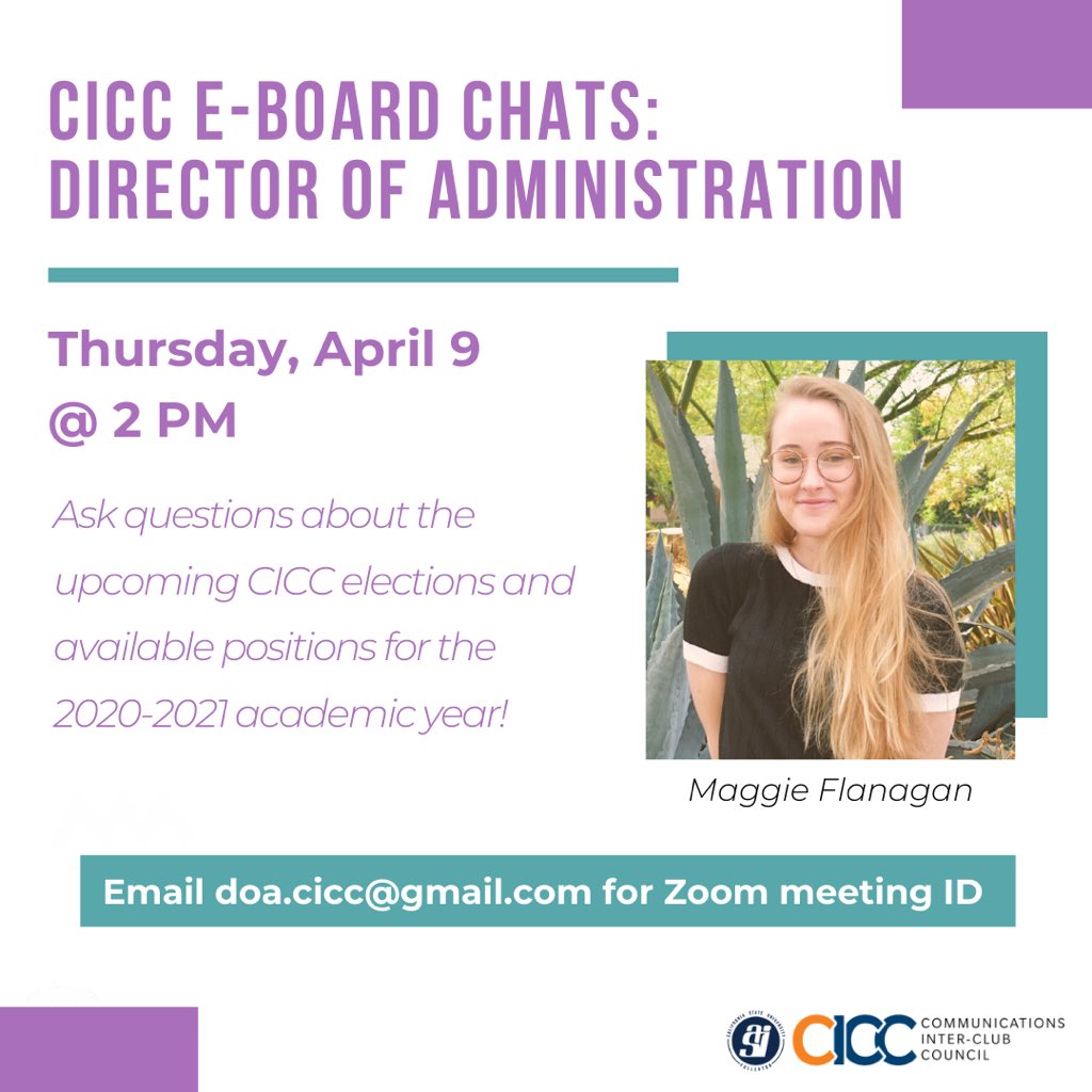 CSUFCICC's tweet image. Join our current DOA, Maggie Flanagan, tomorrow afternoon if you’re interested in learning about CICC and her position! #csufcicc #ciccyouthere #commcsuf #titansreachhigher
