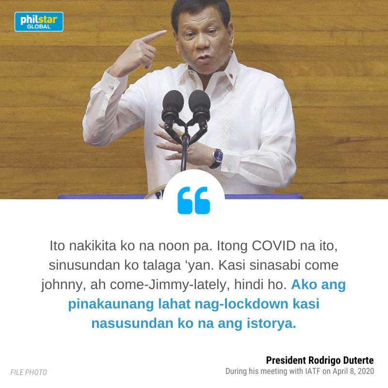 President Rodrigo Duterte placed Metro Manila on community quarantine, on March 14, 2020. Two days after, the entire Luzon was under an "enhanced community quarantine."Other countries such as Italy, which has the highest death toll so far, imposed a lockdown back on March 10.