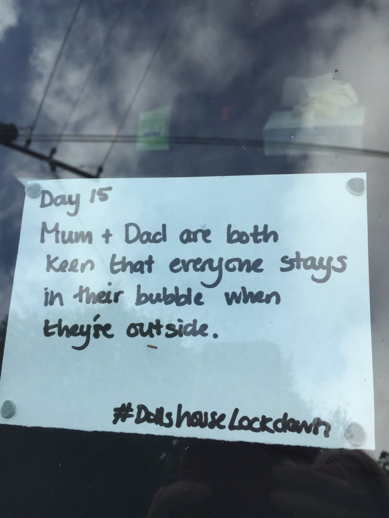 Day 15 The whole family is heading outside for some fresh air.  #DollshouseLockdown  #nzlockdown  #bubble