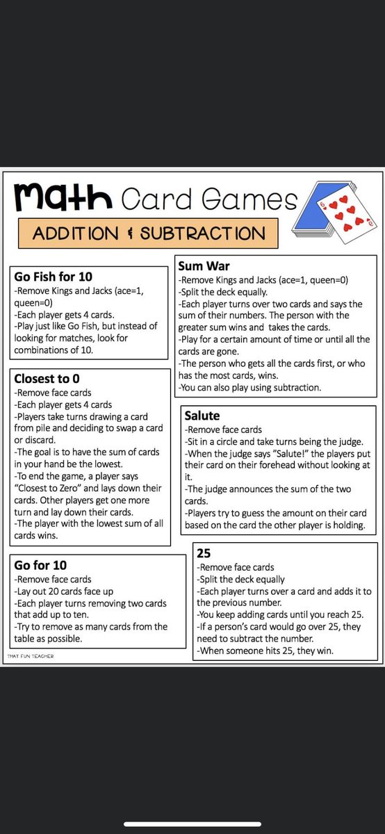 peacock1p's tweet photo. Great way to play and learn some math ♥️♣️♦️♠️#ENDhuskies #MathsEveryoneCanAtHome #mathfun https://t.co/CLbvsbMNSJ