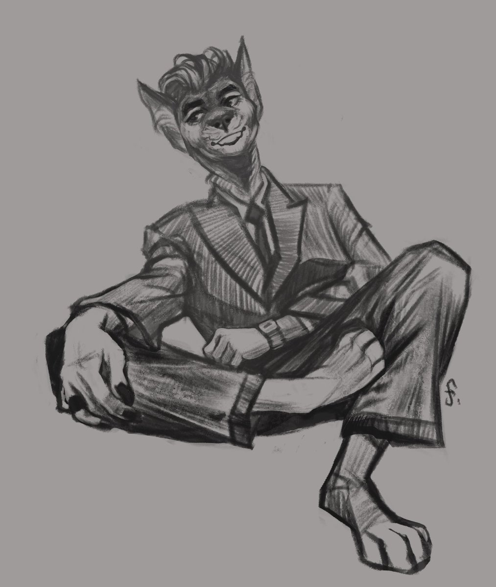 DruidDraws's tweet photo. Needed some practice! CEO #furry ? #furryartist #furryart #sketch #perspective #suitup I want to wear a suit with bare feet now https://t.co/G8PnjDaiiJ