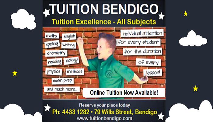 'Online Tuition' now available! Start with a learning assessment and work through personalised curriculum at your own pace. Study from anywhere at anytime! Be your best! (Prep - Year 10). Visit: tuitionbendigo.com for more information and bookings. #Bendigo #onlinelearning