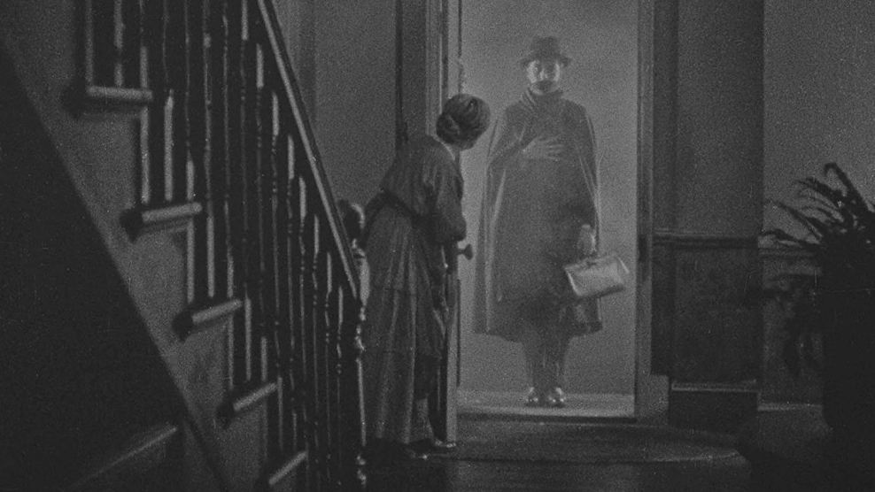 The Lodger: I can't think of early 20th-century London without thinking of boarding houses. Maybe a disproportionate number of Londoners of that era really did live in boarding houses, but now I wonder how much of that image owes to how often they appear in early Hitchcock.