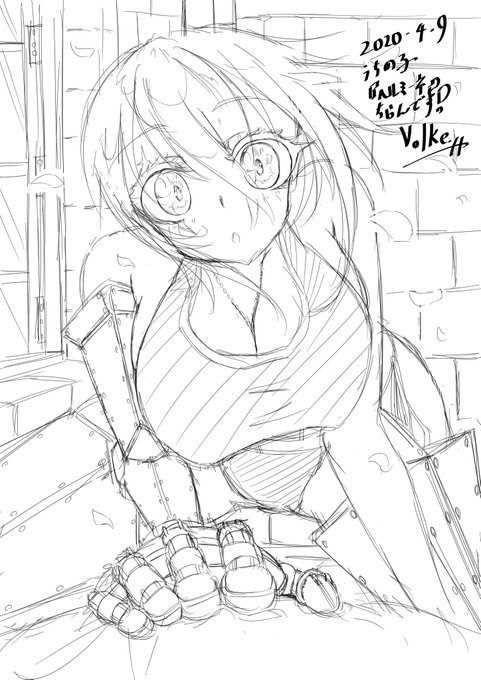 うちの子『ヘルミーネ・トレーガー』ちゃんデジタル下絵です※2年ぐらい前に描いたアナログ絵にめっちゃ近い構図になってしまった・・・オフッ#うちの子 #ヘルミーネ・トレーガー #オリジナル #創作 #デジタル #パンツァープッペ #義手 #パワードブーツ #オリキャラ #創作キャラ #メカ 