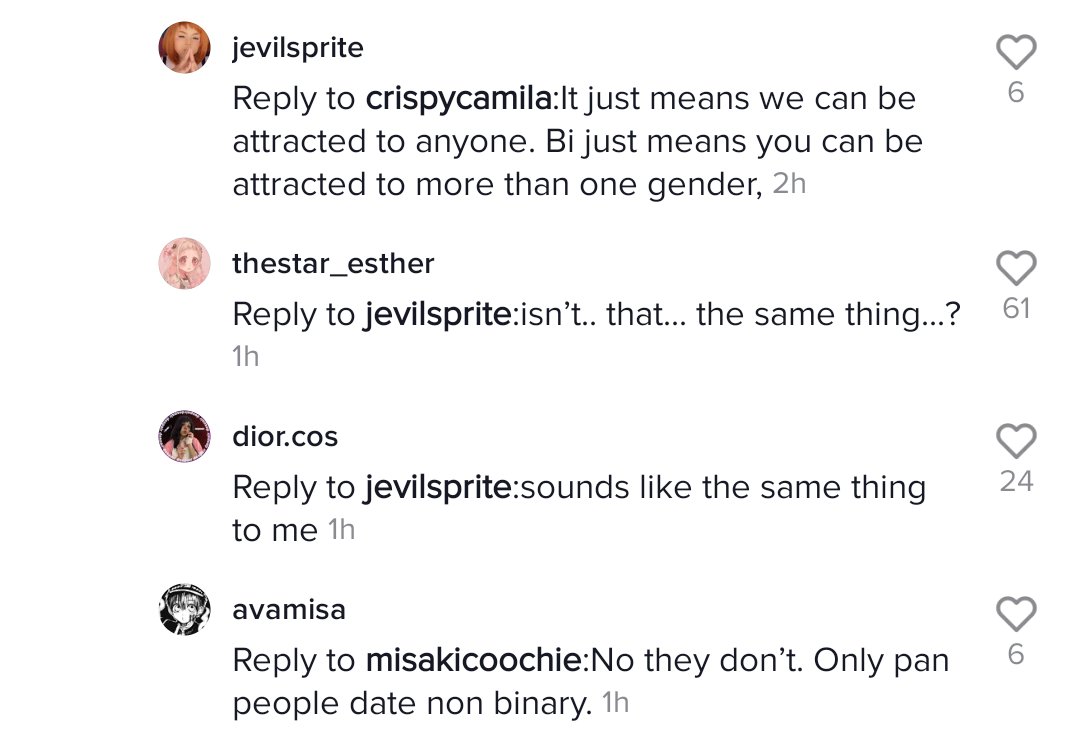 pt 6 this thread is actually just me displaying normalized biphobia in society via tiktok comments