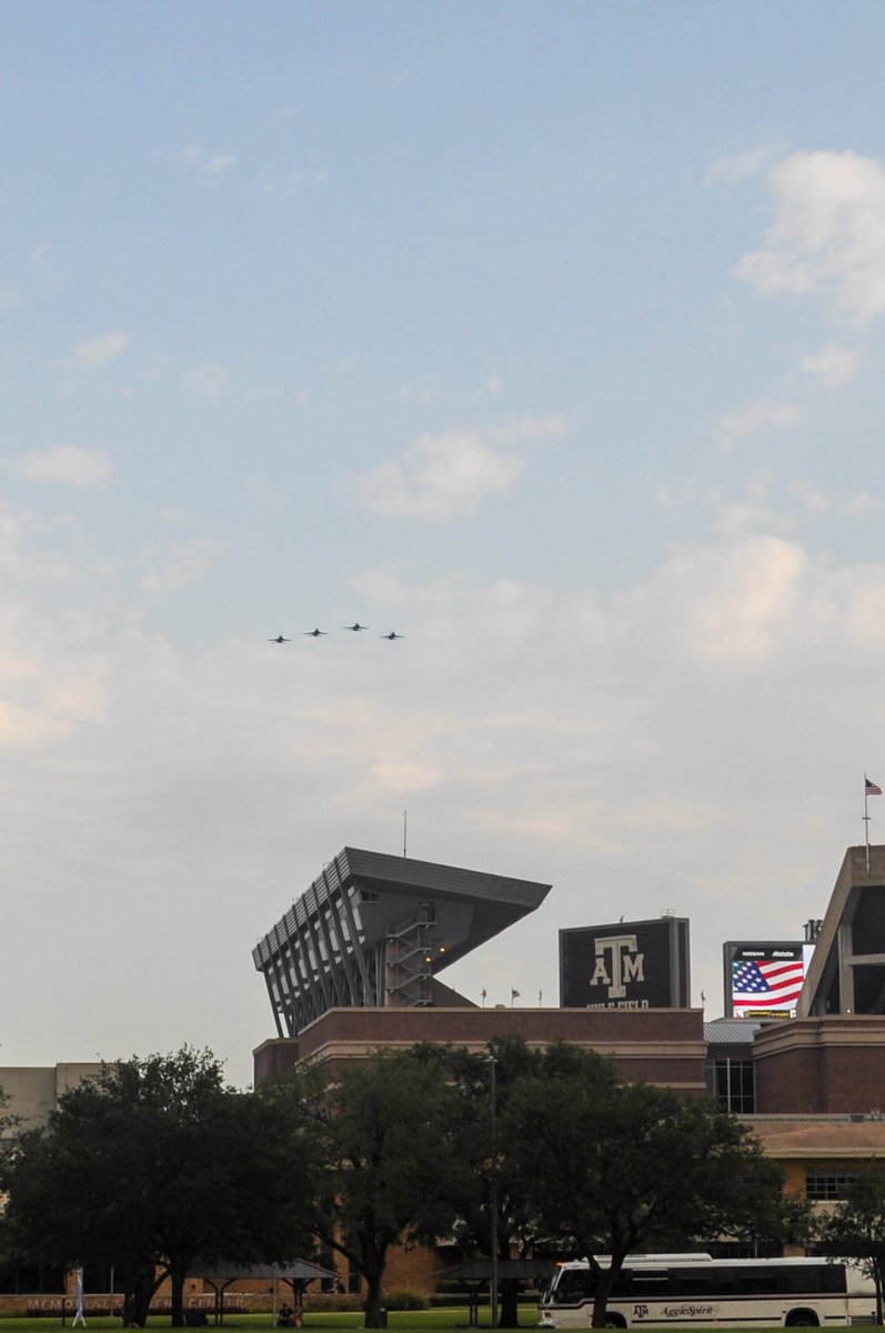After spending a day at Easterwood, again, finally watched Texas National Guard F-16 Fighting Falcons flyover campus.