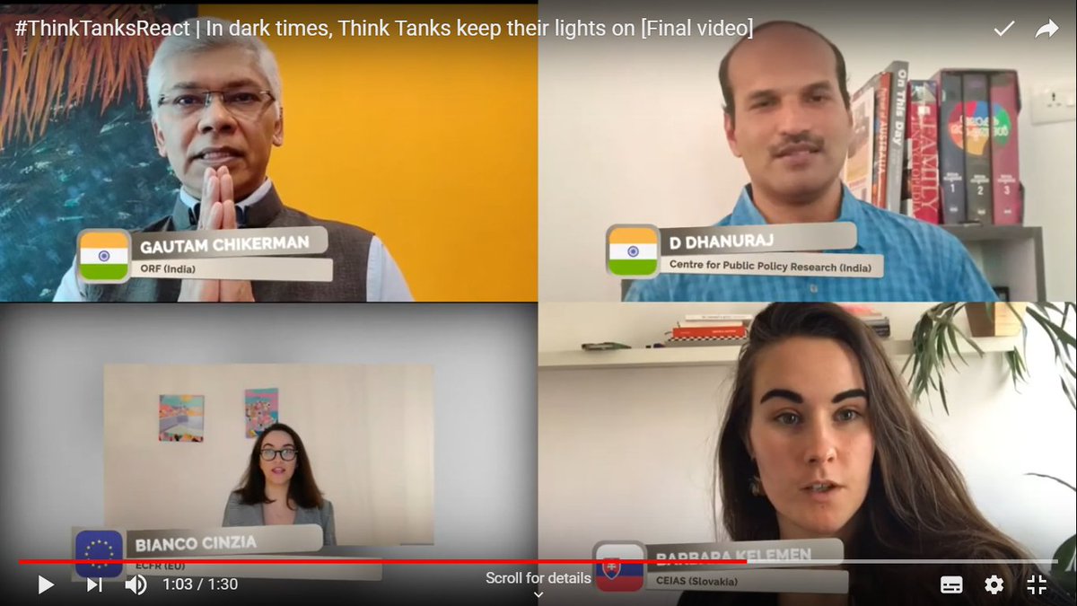 CPPRIndia's tweet photo. #ThinkTanksReact is an endearing initiative by the @ispionline to unite thought leaders of the world. CPPR chairman @dhanuraj sends this message of hope & solidarity, that in dark times, think tanks will keep their lights on
#COVID19Pandemic
Video: https://t.co/qcT7TOLJbH https://t.co/hT3VhFlaYp