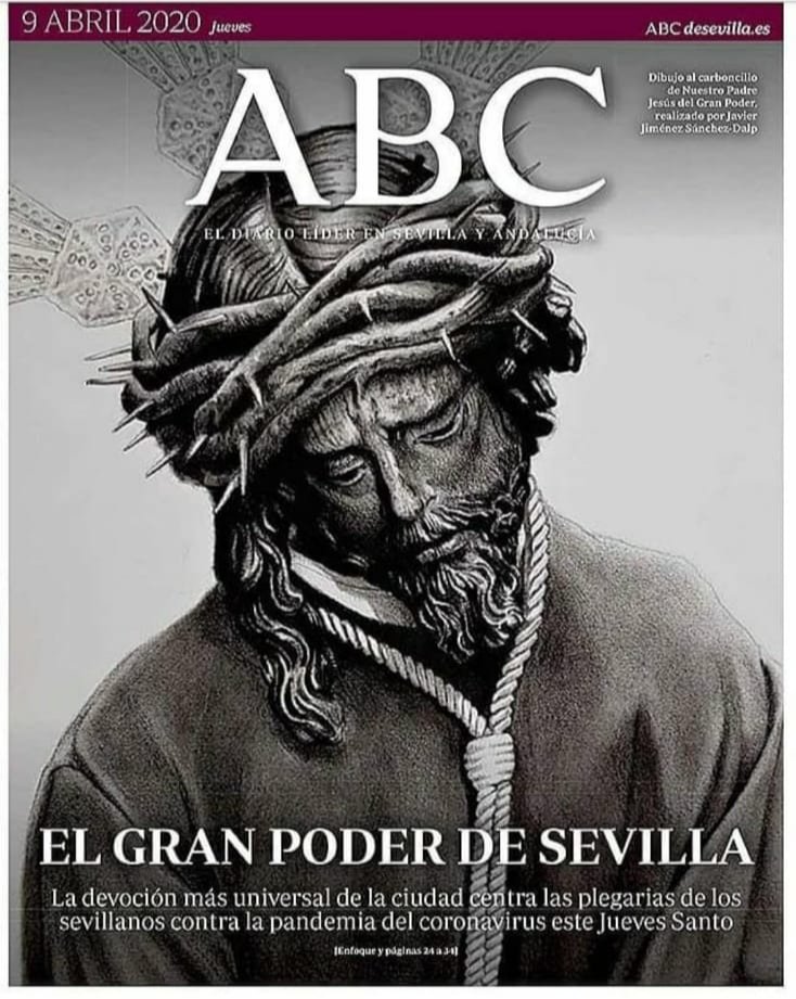 Hoy es un día muy especial.
Que el Señor y los que moran allí nos protejan desde su casa donde se quedará pensando en todos.
Un honor colaborar con <a href="/abcdesevilla/">ABC de Sevilla</a> C de Sevilla en esta portada tan significativa.
Jueves Santo 2020.