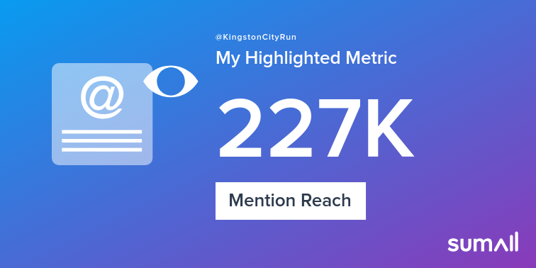 My week on Twitter 🎉: 5 Mentions, 227K Mention Reach. See yours with sumall.com/performancetwe…