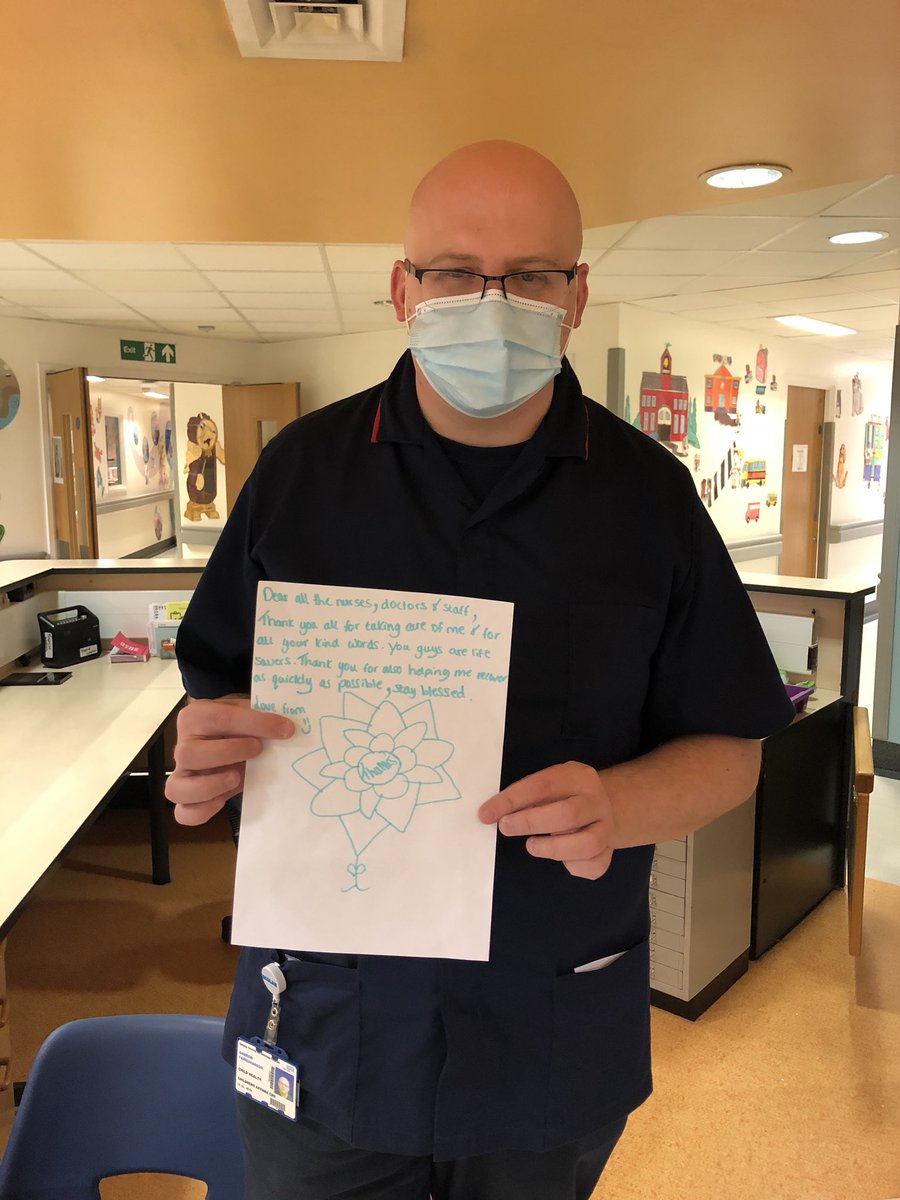A lovely note from a patient looked after by @AndrewF05452495 #asthmanurseshelpingontheward