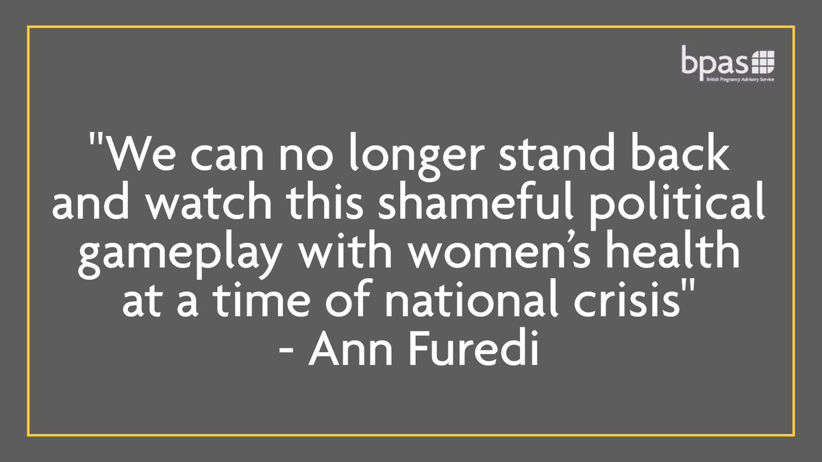 It's senseless to tell vulnerable women to travel, simply to obtain care they could safely access in their own homes. As our  @AnnFuredi says, “we can no longer stand back and watch this shameful political gameplay with women’s health at a time of national crisis."  #NowforNI