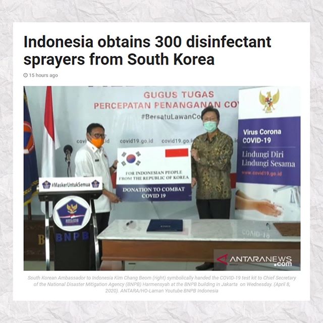 KCC_Indonesia's tweet photo. Pemerintah Korea Selatan menyalurkan bantuan kemanusiaan untuk penanganan COVID-19 di Indonesia. Bantuan meliputi alat tes (PCR test kit) dan alat penyemprot (rechargeable battery power sprayer) untuk pengendalian penyebaran COVID-19.

Indonesia yang merupakan mitra utama dalam https://t.co/6iWEKpQWKS