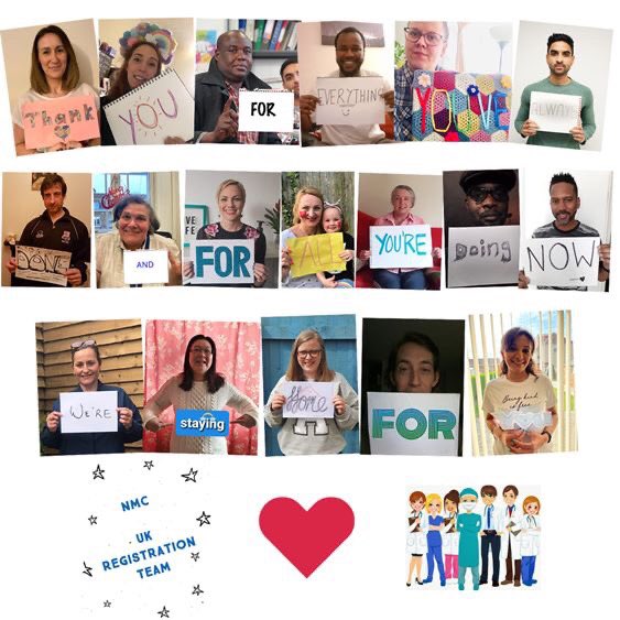 The UK Registration team at @nmcnews has been working hard to set up the #Covid19 register & they’ve got a very important message for all the nurses, midwives & nursing associates on our register 
#ThankYou 💙💙💙
#StayingHomeForYou ❤️❤️❤️
