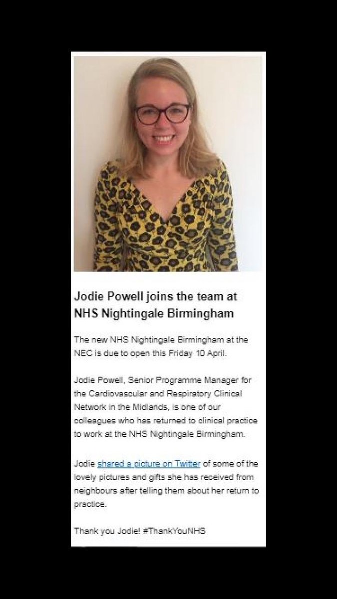 Very proud of my big sis! Stepping back into clinical practise after several years of management to do her part to protect us all from ‘The Virus’. Don’t say it much; but I am very proud of you @Jodieleepowell #StayHomeSaveLives #NHSNightingale #NHSheroes