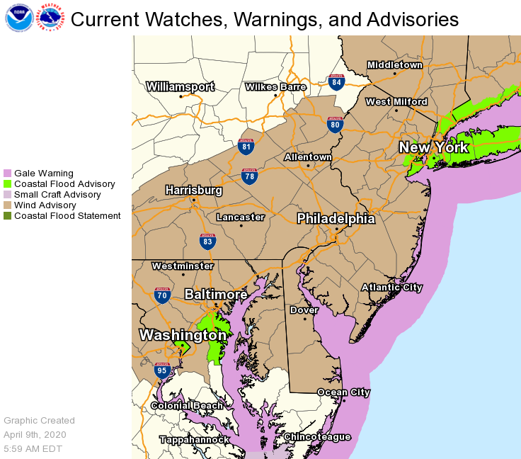 A round of severe weather due to a fast moving squall line is expected later this morning into early this afternoon, followed by very strong, potential damaging winds this afternoon. A Wind Advisory is in effect for today after the severe weather. #PAwx #NJwx #DEwx #MDwx