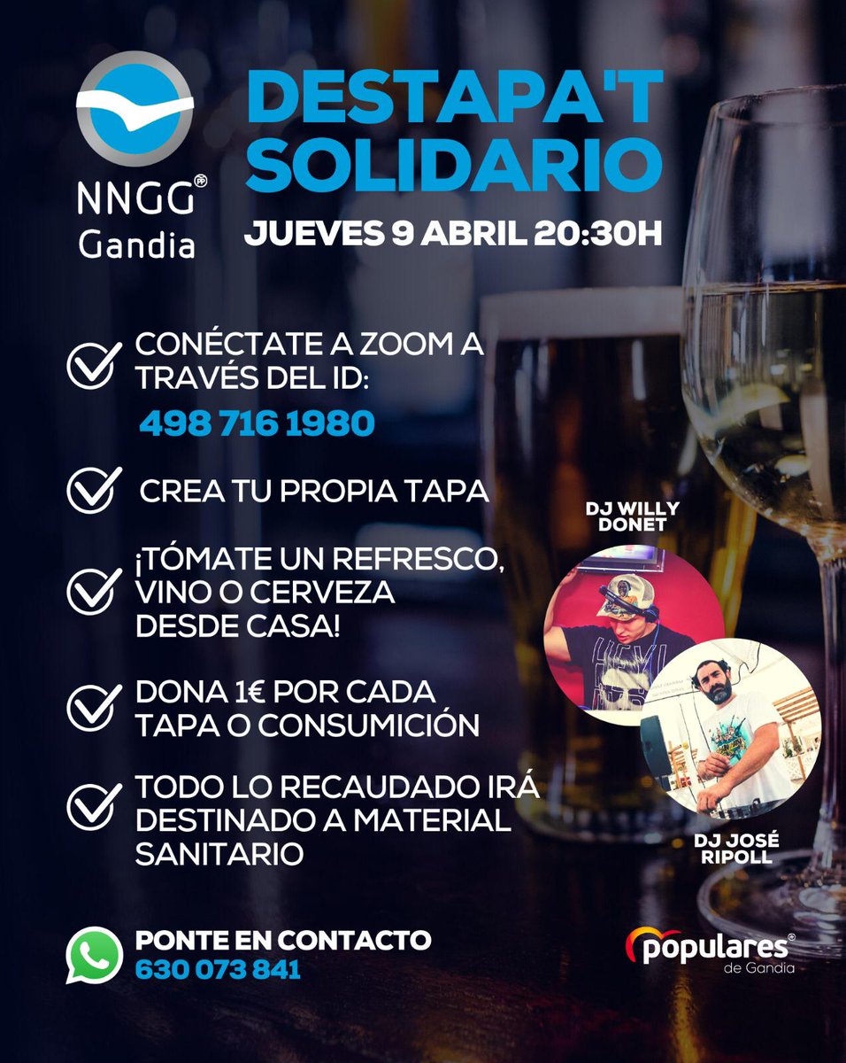 Destapa't solidario hoy a las 20:30 con <a href="/DonetWilly/">Willy Donet</a> <a href="/djjoseripoll/">Jose Ripoll 🇪🇸</a>
Os esperamos 😉