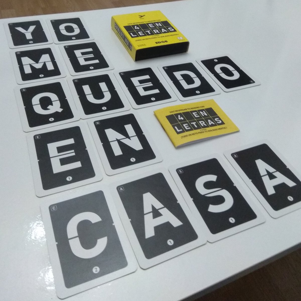 EdgeStudioEs's tweet photo. ¡Sigamos colaborando! Nosotros nos quedamos en casa jugando hoy a #4enletras. ¿Y tú?

#yomequedoencasa #juegosdemesa https://t.co/uNQmgwBE0a