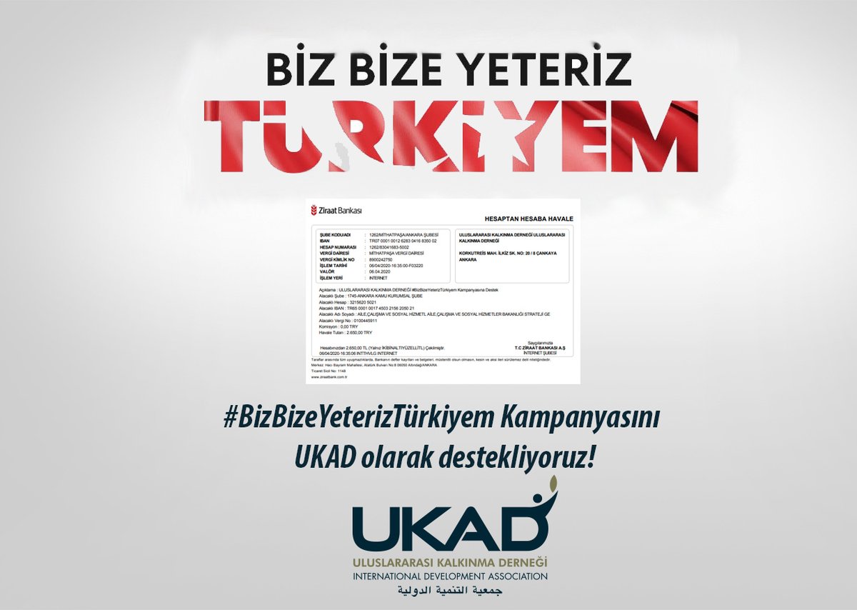 #BizbizeYeterizTürkiyem Kampanyasını UKAD olarak destekliyoruz.