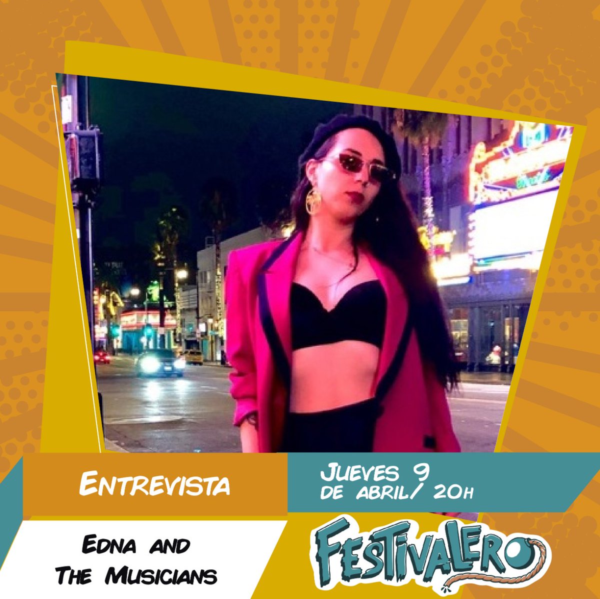 PulsarAgencyMx's tweet photo. Hoy @EdnaATM  estara en @Festivaleroo aparte de tocar por 1ra vez su sencillo #DimeloBonito   20:00hrs https://t.co/CMGrKRrYVt