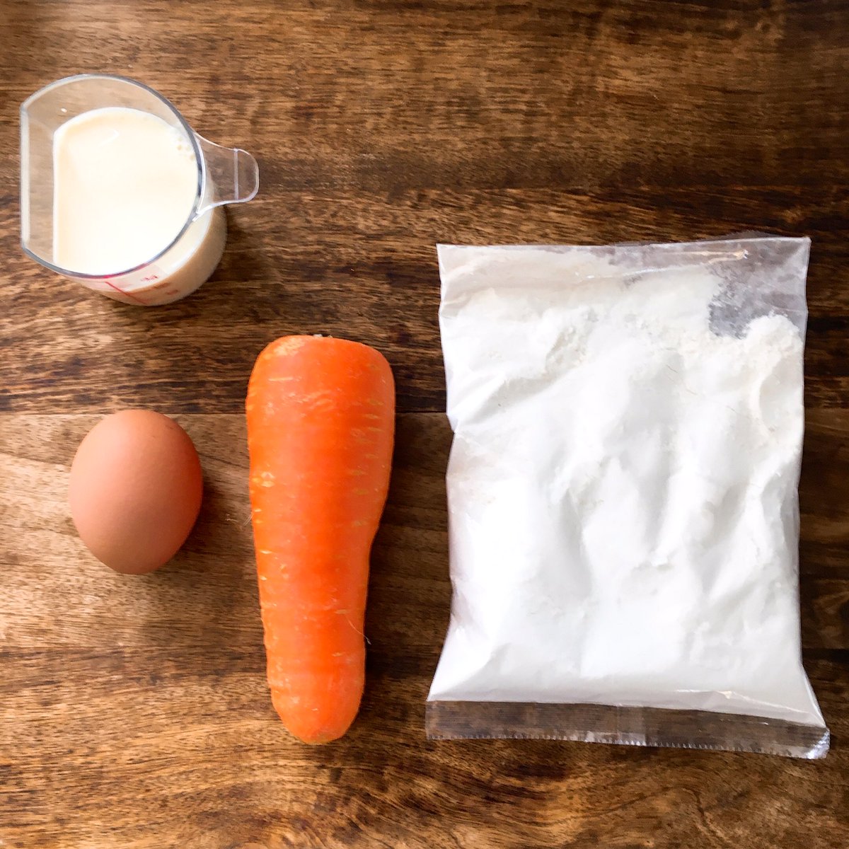 ニコ ニコルソン Sur Twitter ホットケーキミックス0gと卵１個と豆乳100mlとにんじんすりおろしたやつで もっちりにんじんパン ケーキ3枚を錬成しました