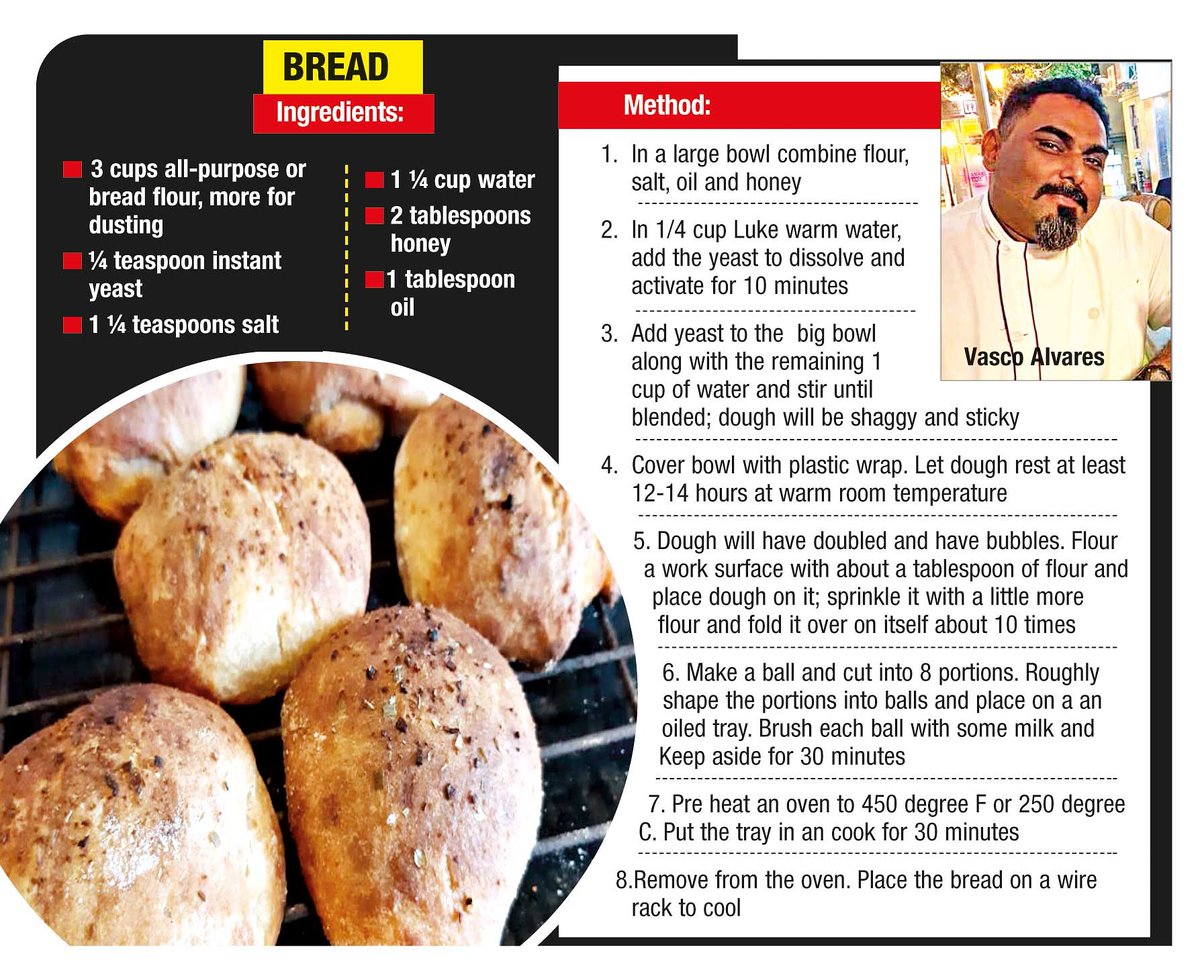 GoaTimesTOI's tweet image. Couldn't find your #pao due to the lockdown? Follow this recipe by chef Vasco Alvares to make this bread at home during the #21daylockdown!
.
Click on #GoaTimesLockdownCooking for more easy recipes.
.
.
.
#COVIDー19 #lockdowninindia #lockdown2020 #lockdown #covid #goa #bread