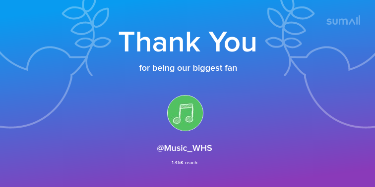 Our biggest fans this week: Music_WHS. Thank you! via sumall.com/thankyou?utm_s…