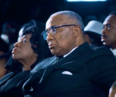 Grieving parents.My paternal grandparents, Reverend MLK, Sr. and Alberta King, at the funeral service for my father at Ebenezer Baptist Church. This service was followed by a procession to  @Morehouse for a public service.  #MLK