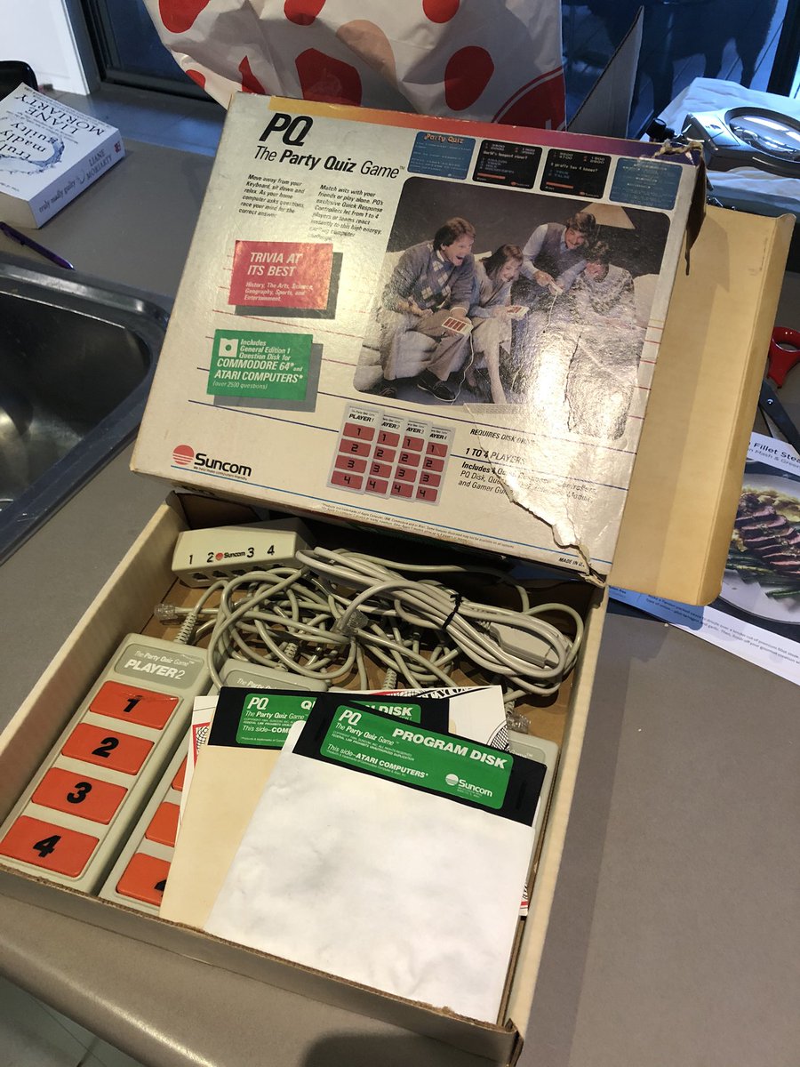 abeckett's tweet photo. Look what I have to play with! #pq #thepartyquizgame - might be a bit of fun to play with over the next few days! #atari #commodore #suncom https://t.co/z6cuksph4p