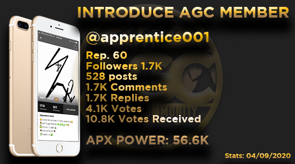 appicsglobalcom's tweet image. INTRODUCE AGC MEMBER

Username: (@)apprentice001
 ( @2D_HKH)
Reputation: 60
 | Followers: 1.7K
 | Postings: 528

Comments: 1.7K | 
Replies: 1.7K | Votes: 4.1K Votes
Votes Received: 10.8K | APX POWER: 56.6K

#appics #agc #apx $apx #steem #crypto #blockchain #socialmedia