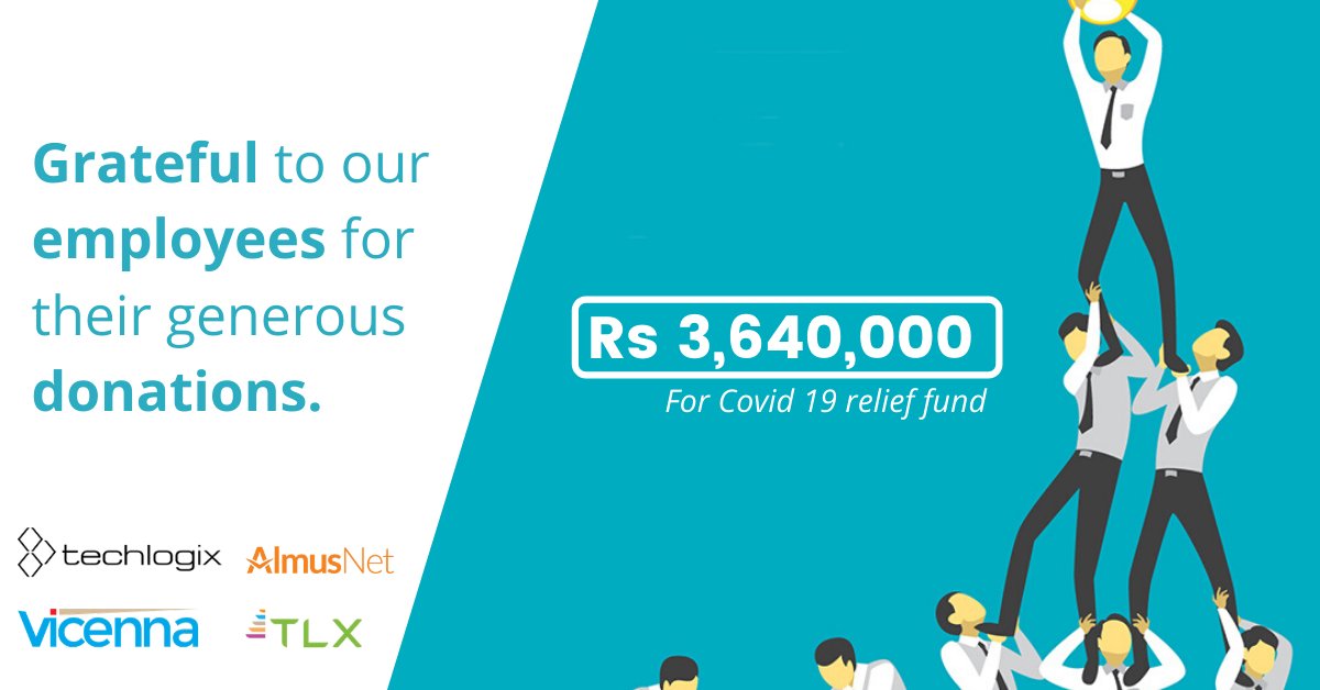 AlmusNet's tweet photo. We are pleased to announce that we have been able to raise 3.64 million for the Covid-19 relief fund. We are very grateful to our employees for their generosity in these pressing times.
#covid19 #relieffund #donations #Techlogix #Almusnet #Vicenna #helpothers #CSR https://t.co/QEAIra65iU