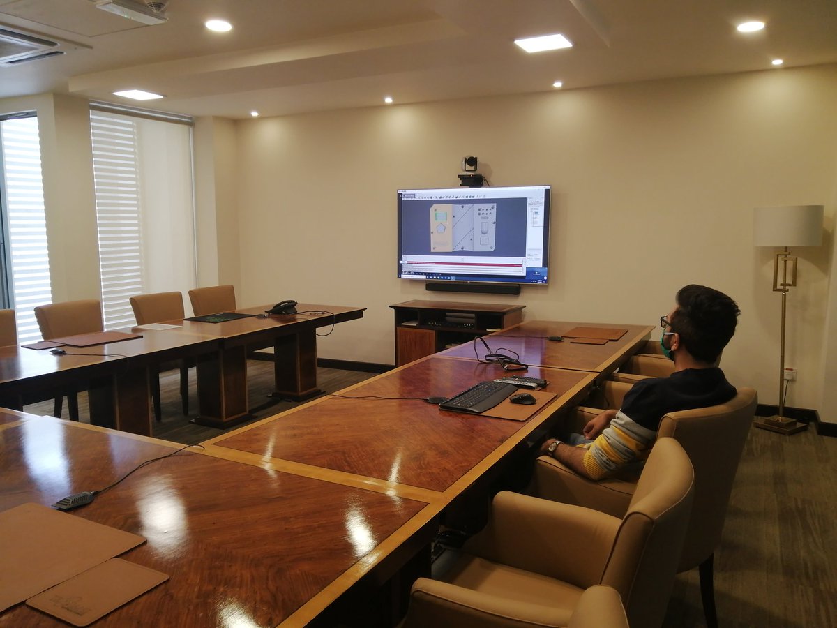 TrojansPK's tweet photo. Application Engineers attending the WebDemo Session of FARO TracerSI Laser Projector, live from Italy (EMEA Region).
@FaroAsia @faroeurope @FARO_HQ 
#3DLaserProjector #LaserImager #LaserGuidedAssembly #Assembling #VirtualTemplating #Positioning #Alignment #Verification https://t.co/ifSW0IWliY