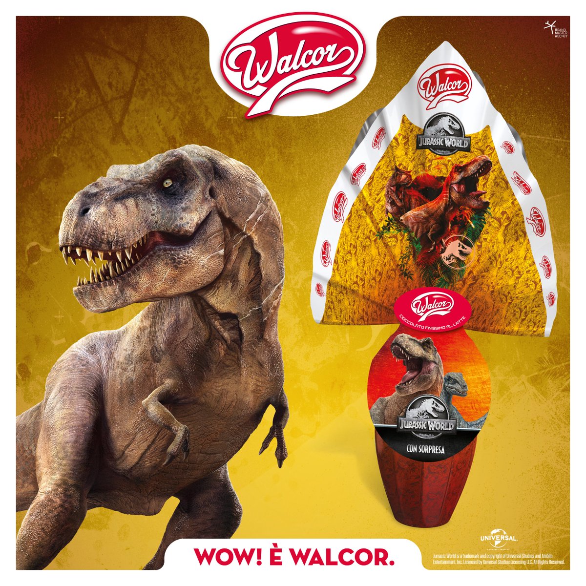 WalcorItalia's tweet photo. I #dinosauri più famosi del #cinema protagonisti della tua #Pasqua: scegli l'#uovodicioccolato finissimo al latte #Walcor #JurassicWorld! 🦖🍫😊 https://t.co/pVvgyKrK2L
